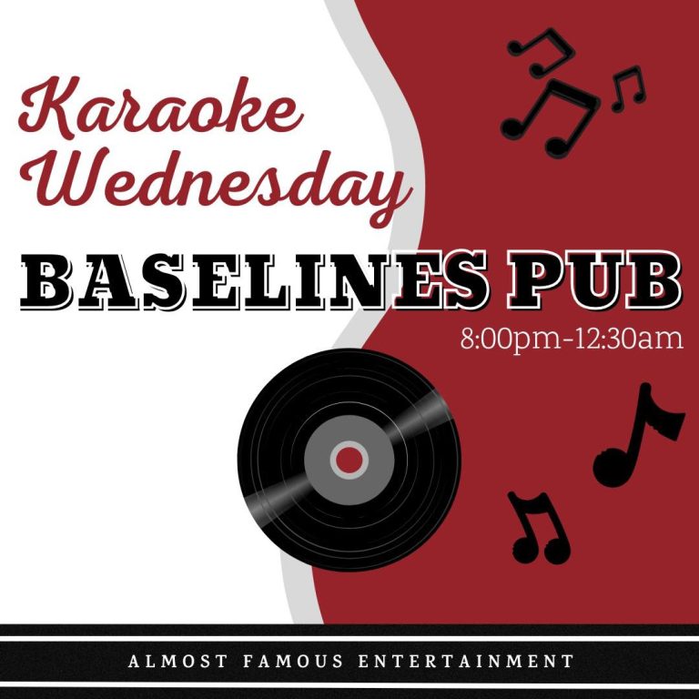 Baselines Pub South Surrey Karaoke Wednesdays 768x768
