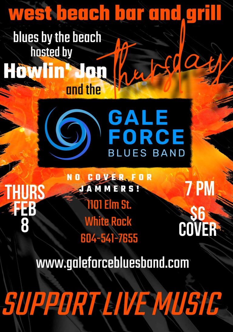 Gale Force Blues Band At West Beach Bar and Grill White Rock BC 768x1091