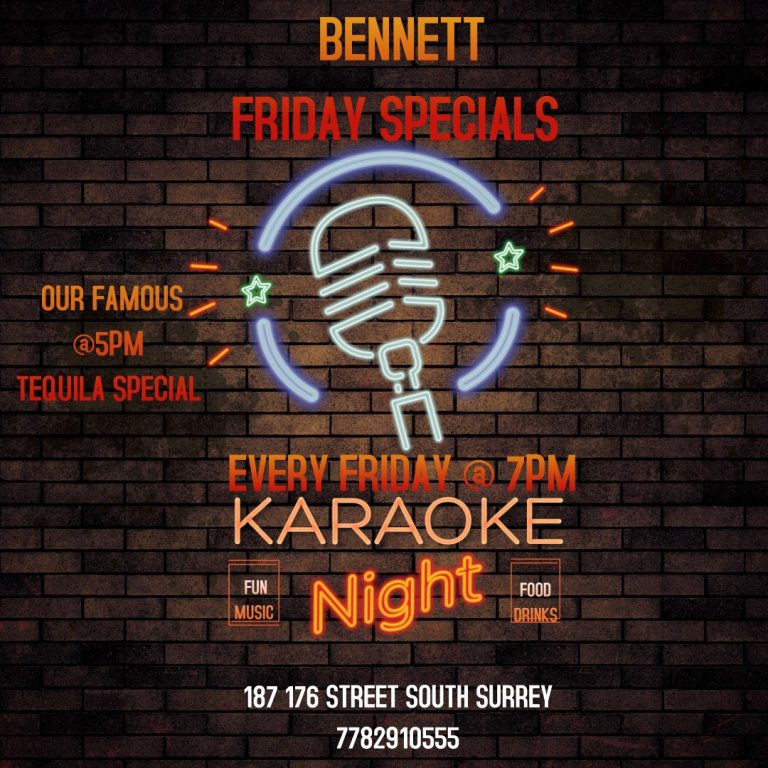 The Bennett South Surrey Pub Karaoke Fridays 768x768